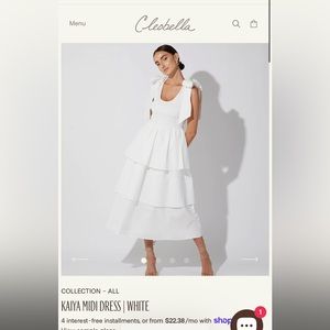 Cleobella white ruffle dress with bow